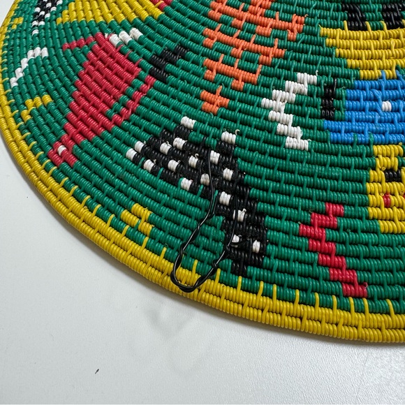 African Zulu Telephone Wire Basket / Bowl Woven Platter - Picture 9 of 15